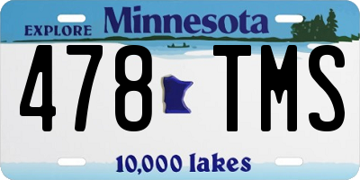 MN license plate 478TMS