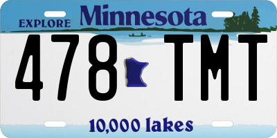MN license plate 478TMT
