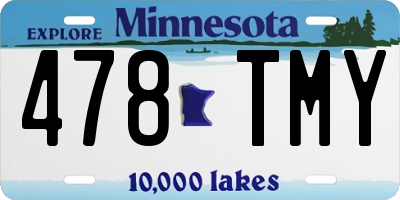 MN license plate 478TMY