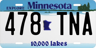 MN license plate 478TNA