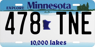 MN license plate 478TNE