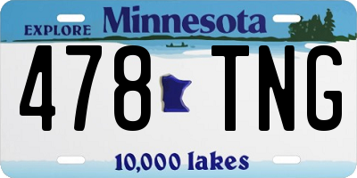 MN license plate 478TNG