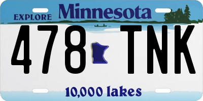 MN license plate 478TNK