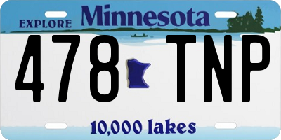 MN license plate 478TNP