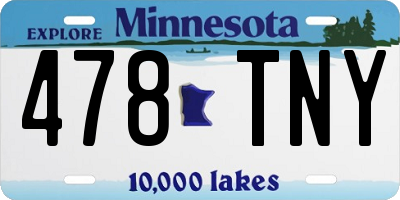MN license plate 478TNY