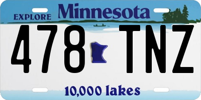 MN license plate 478TNZ