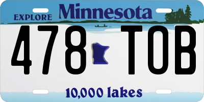 MN license plate 478TOB