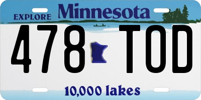 MN license plate 478TOD