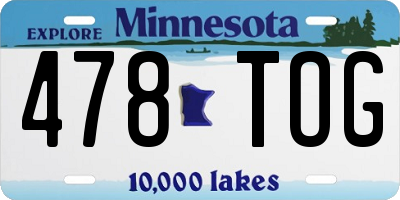 MN license plate 478TOG