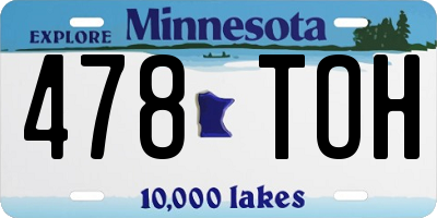 MN license plate 478TOH