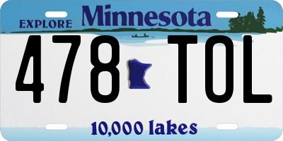 MN license plate 478TOL