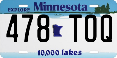 MN license plate 478TOQ