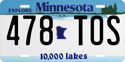 MN license plate 478TOS