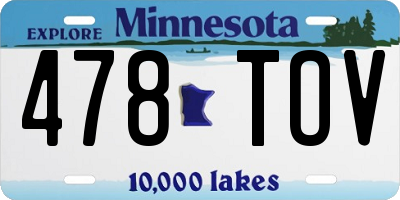 MN license plate 478TOV