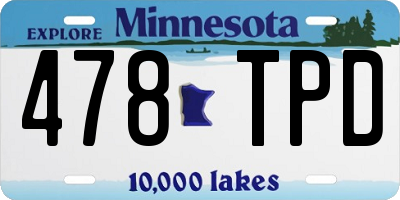 MN license plate 478TPD