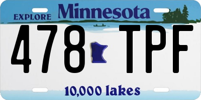 MN license plate 478TPF