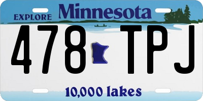 MN license plate 478TPJ