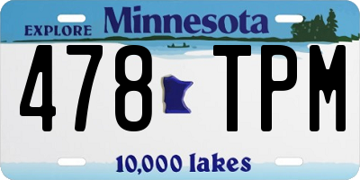 MN license plate 478TPM