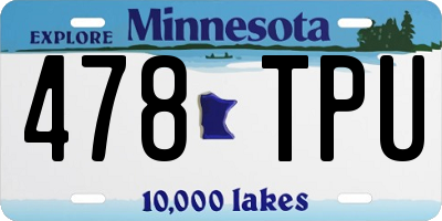 MN license plate 478TPU