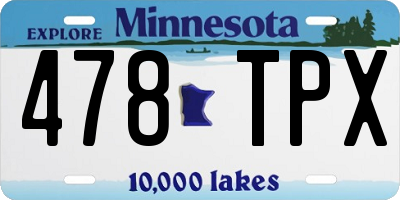 MN license plate 478TPX