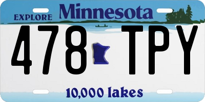 MN license plate 478TPY