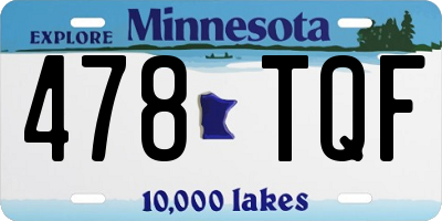 MN license plate 478TQF