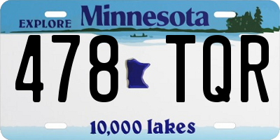 MN license plate 478TQR