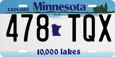 MN license plate 478TQX