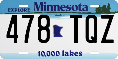 MN license plate 478TQZ