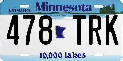 MN license plate 478TRK