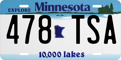 MN license plate 478TSA