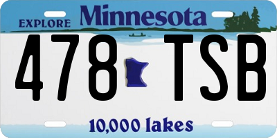 MN license plate 478TSB