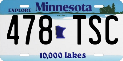 MN license plate 478TSC