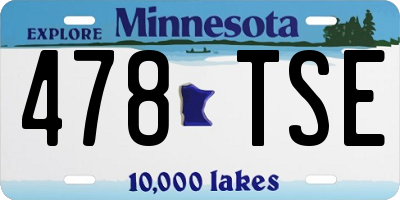 MN license plate 478TSE