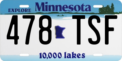 MN license plate 478TSF