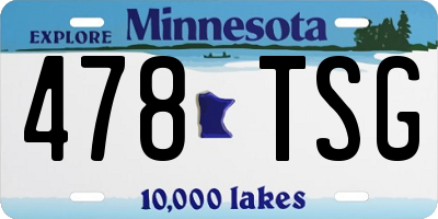 MN license plate 478TSG