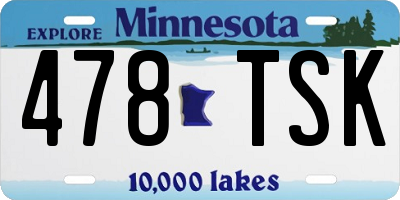 MN license plate 478TSK