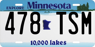 MN license plate 478TSM