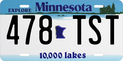 MN license plate 478TST