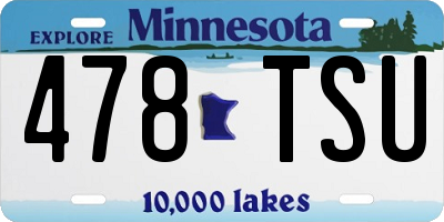 MN license plate 478TSU