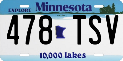 MN license plate 478TSV