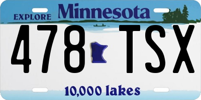 MN license plate 478TSX