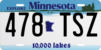 MN license plate 478TSZ