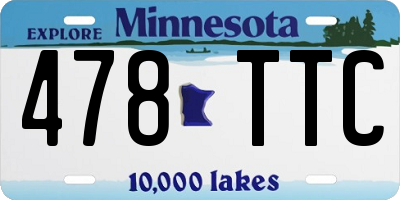 MN license plate 478TTC
