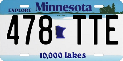 MN license plate 478TTE