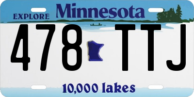 MN license plate 478TTJ