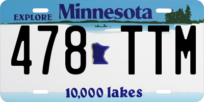 MN license plate 478TTM