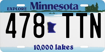 MN license plate 478TTN