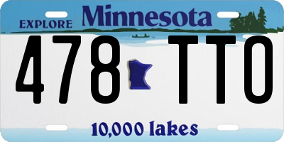 MN license plate 478TTO