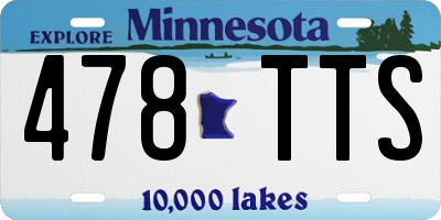 MN license plate 478TTS